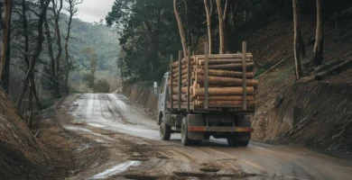 Daños en las Carreteras de Gata y Hurdes tras la Extracción de Madera por los Incendios Forestales de 2023